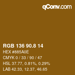 Color code: RGB 136 90.8 14 | qconv.com