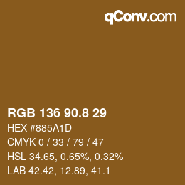 Color code: RGB 136 90.8 29 | qconv.com