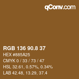 カラーコード: RGB 136 90.8 37 | qconv.com