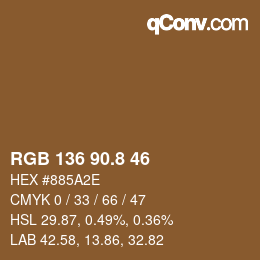 Color code: RGB 136 90.8 46 | qconv.com