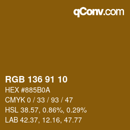 Color code: RGB 136 91 10 | qconv.com