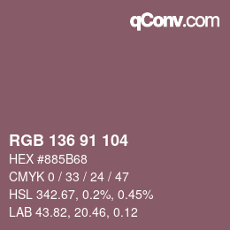 Color code: RGB 136 91 104 | qconv.com
