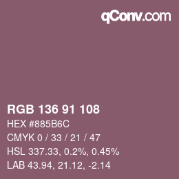 Color code: RGB 136 91 108 | qconv.com