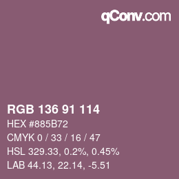 Color code: RGB 136 91 114 | qconv.com