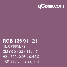 Farbcode: RGB 136 91 121 | qconv.com