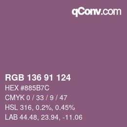 Color code: RGB 136 91 124 | qconv.com