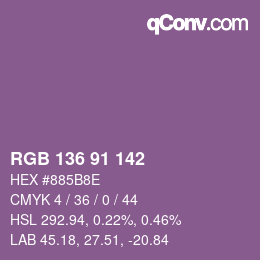 Farbcode: RGB 136 91 142 | qconv.com
