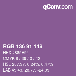 Color code: RGB 136 91 148 | qconv.com