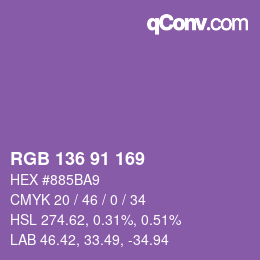 Color code: RGB 136 91 169 | qconv.com