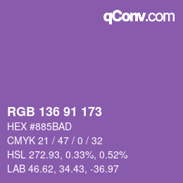 Color code: RGB 136 91 173 | qconv.com