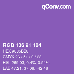 Color code: RGB 136 91 184 | qconv.com
