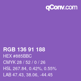 Color code: RGB 136 91 188 | qconv.com