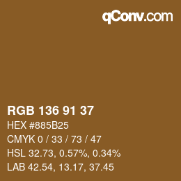 カラーコード: RGB 136 91 37 | qconv.com