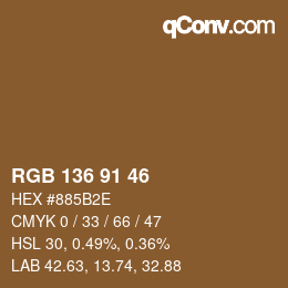 Color code: RGB 136 91 46 | qconv.com