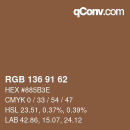Color code: RGB 136 91 62 | qconv.com