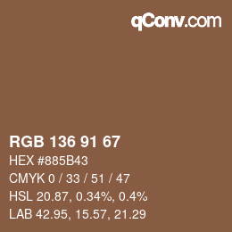 Color code: RGB 136 91 67 | qconv.com