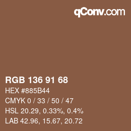 Color code: RGB 136 91 68 | qconv.com