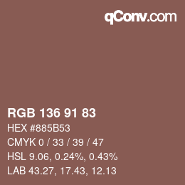 Color code: RGB 136 91 83 | qconv.com