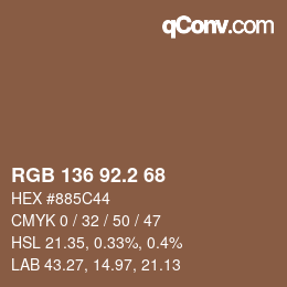 Color code: RGB 136 92.2 68 | qconv.com