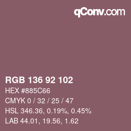 Color code: RGB 136 92 102 | qconv.com