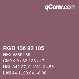 Color code: RGB 136 92 105 | qconv.com