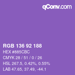 Color code: RGB 136 92 188 | qconv.com