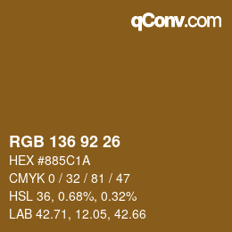 Color code: RGB 136 92 26 | qconv.com