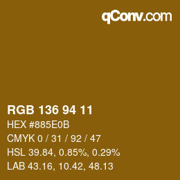 Color code: RGB 136 94 11 | qconv.com