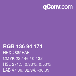 Color code: RGB 136 94 174 | qconv.com