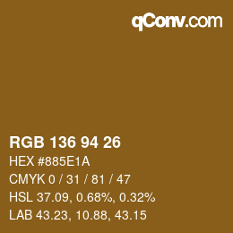 Color code: RGB 136 94 26 | qconv.com