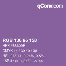 Color code: RGB 136 96 158 | qconv.com