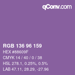 Color code: RGB 136 96 159 | qconv.com