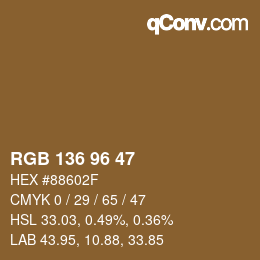 Color code: RGB 136 96 47 | qconv.com