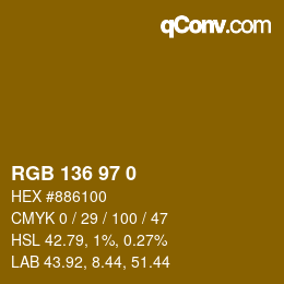 Color code: RGB 136 97 0 | qconv.com