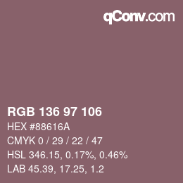 Color code: RGB 136 97 106 | qconv.com