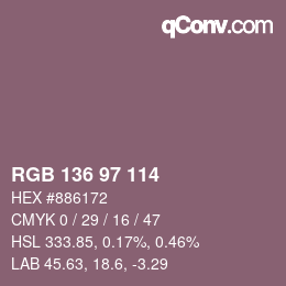 Color code: RGB 136 97 114 | qconv.com