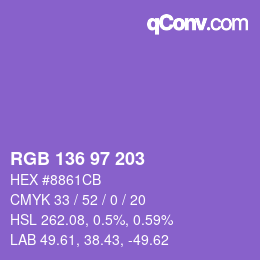Color code: RGB 136 97 203 | qconv.com
