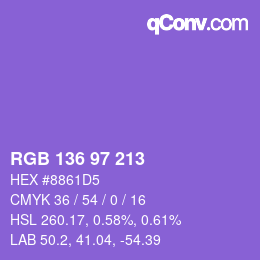 Color code: RGB 136 97 213 | qconv.com