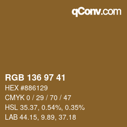 カラーコード: RGB 136 97 41 | qconv.com