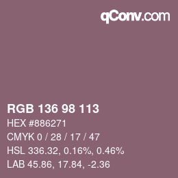 Color code: RGB 136 98 113 | qconv.com