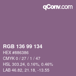Código de color: RGB 136 99 134 | qconv.com