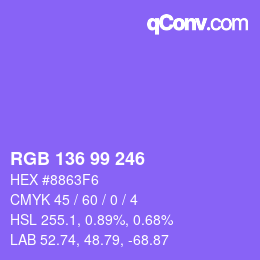 Color code: RGB 136 99 246 | qconv.com
