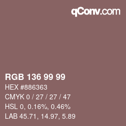 Código de color: RGB 136 99 99 | qconv.com