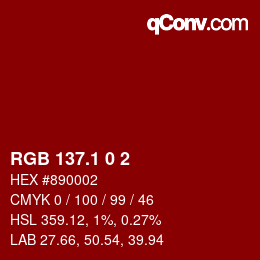 カラーコード: RGB 137.1 0 2 | qconv.com