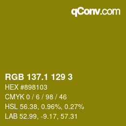 カラーコード: RGB 137.1 129 3 | qconv.com
