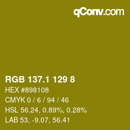 カラーコード: RGB 137.1 129 8 | qconv.com