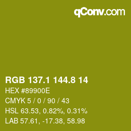 カラーコード: RGB 137.1 144.8 14 | qconv.com