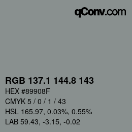Color code: RGB 137.1 144.8 143 | qconv.com