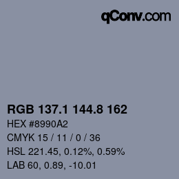Color code: RGB 137.1 144.8 162 | qconv.com