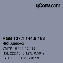 Color code: RGB 137.1 144.8 163 | qconv.com